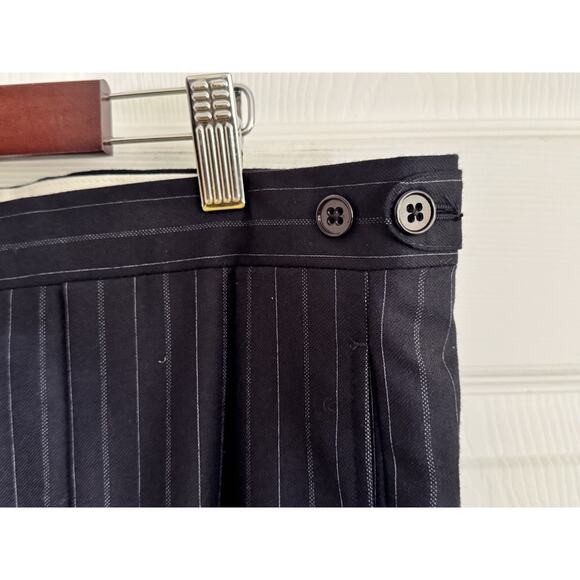 Ralph Lauren Purple Label Men's Navy Blue Pin Broken Chalk Stripe Wool Suit 46L - Picture 6 of 16